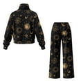 thumbnail image 6 of Uorisanigo Moon Sun Women's 2 Piece Outfits Casual Mock Neck Sweatshirt and Wide Leg Pants Tracksuit Sets Oversized Drawstring Pullover Hoodies and Sports Pants Matching Set for Teen Girls, 6 of 8