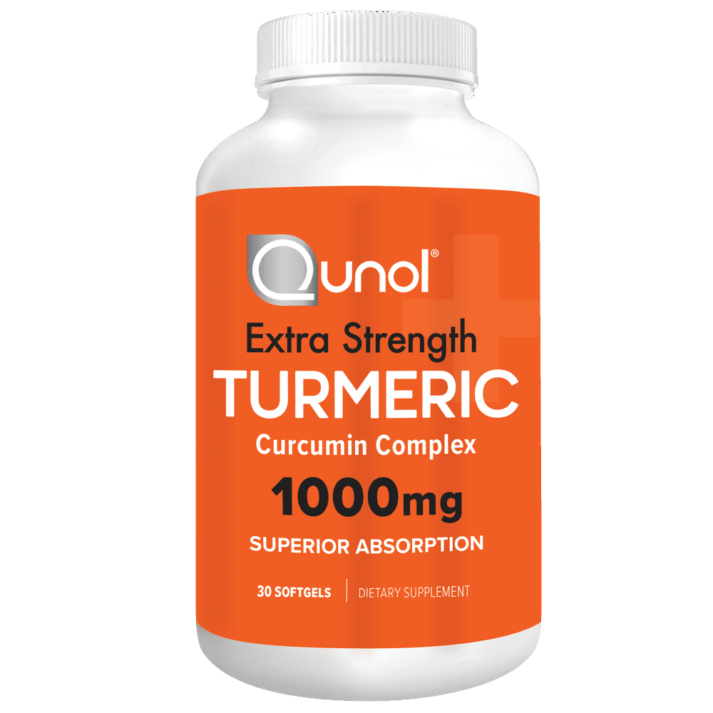 Qunol Turmeric Curcumin with Ultra High Absorption 1000mg for Joint Support, 30 Softgels