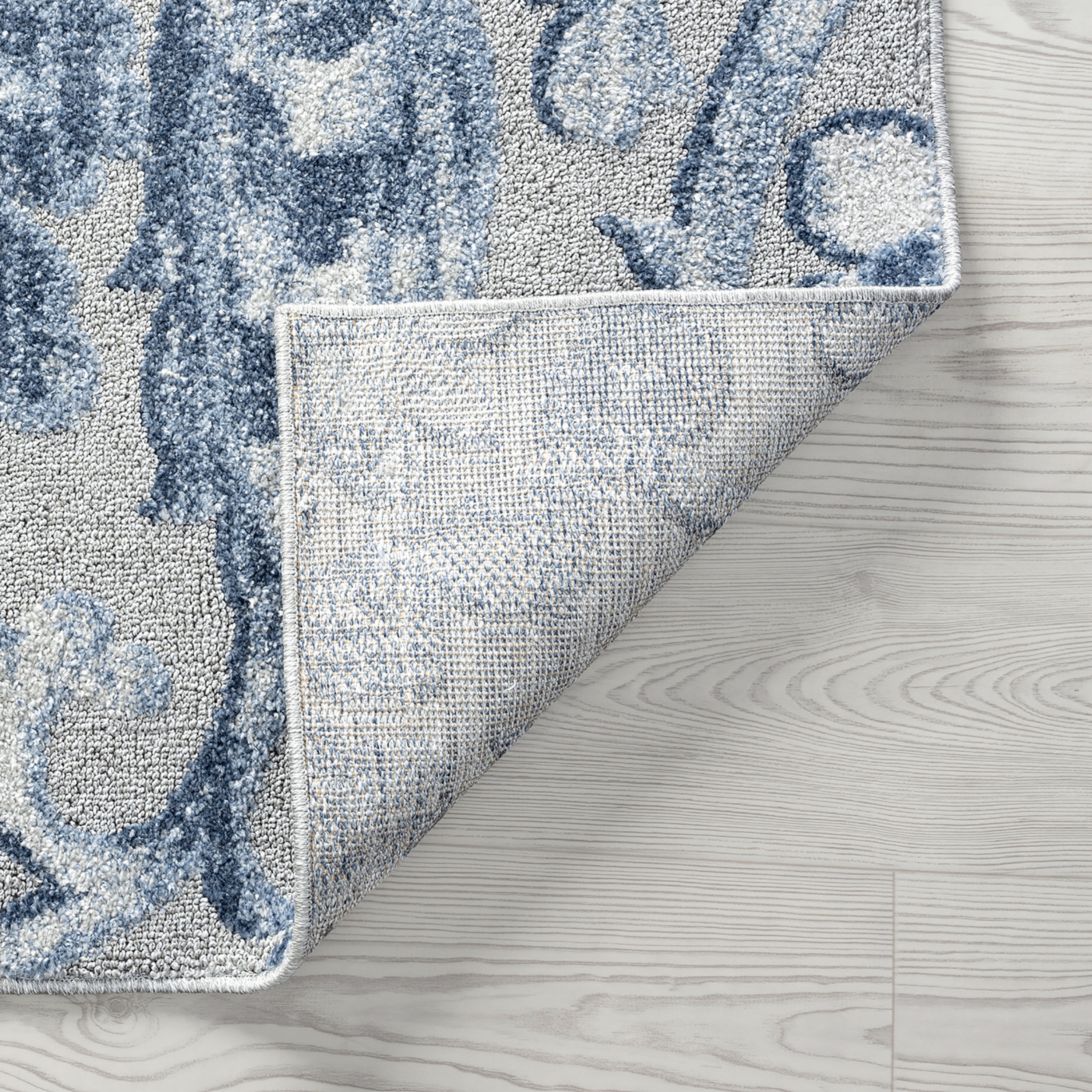 Bliss Rugs Transitional Area Rug, Floral Indoor Rugs for Living Room, Dining Room, Bedroom | Blue, 5' x 8' (5'3''x7'3'')