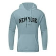 thumbnail image 4 of Kopltyrfg Graphic Hoodies for Men Oversized Pullover Letter Print Long Sleeve Casual New York Sweatshirt with Pocket Sky Blue XL, 4 of 4