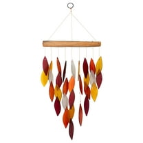 Blue Handworks Desert Sands Waterfall Windchime - Hanging Glass and Driftwood Wind Chimes Garden Décor