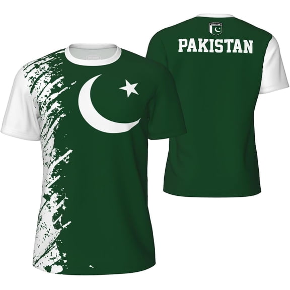 Pakistan Flag Grain T-Shirt for Running Soccer Tennis Fitness Sports Jerseys Shirts