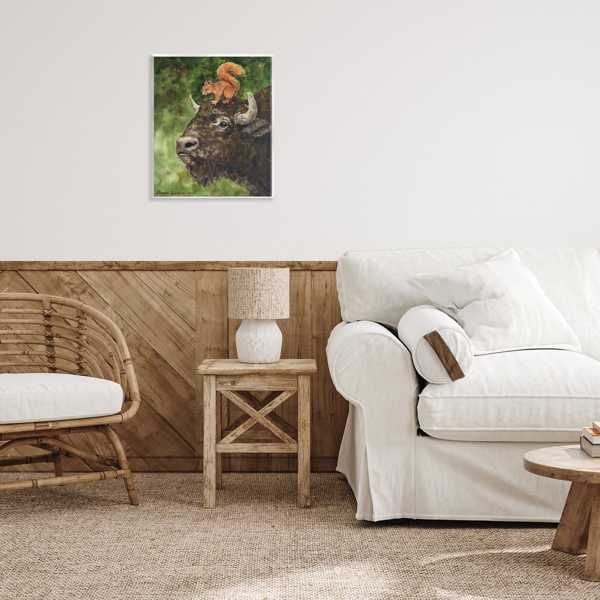 Stupell Industries Bison & Squirrel Duo Wall Plaque Art, design by George Dyachenko