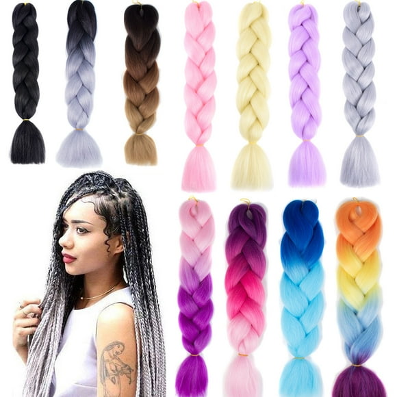 20 Colors Braiding Hair Jumbo Braid Mega Hair 24" Jumbo Synthetic Hair for Wome Lady Gift