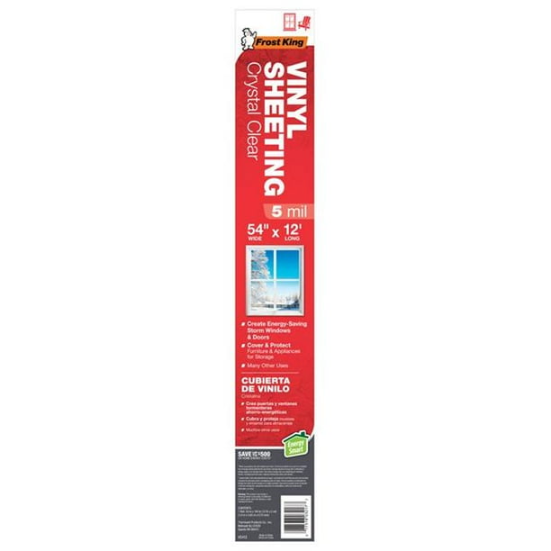 Frost King 5004635 Clear Vinyl Sheeting Roll for Door & Windows, 12 ft