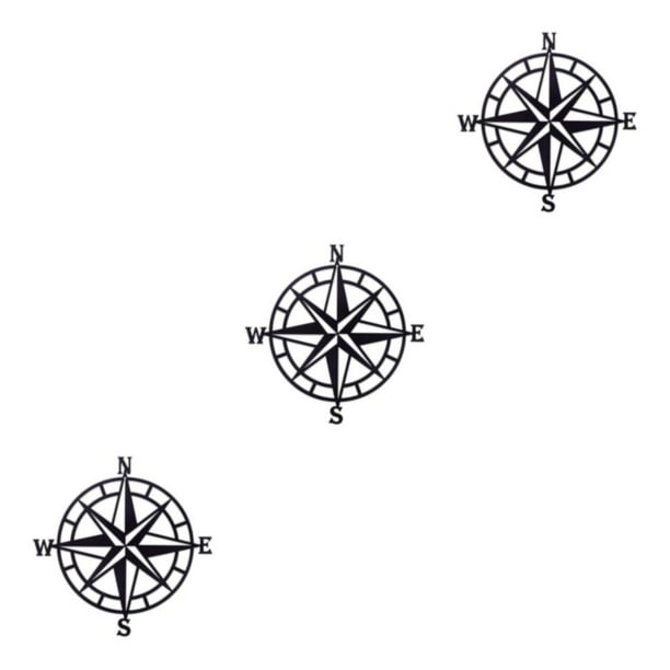 Wosthever Brújula de pared de hierro de 11 pulgadas, decoración náutica para dormitorio, playa, decoración del hogar Type1 NO1