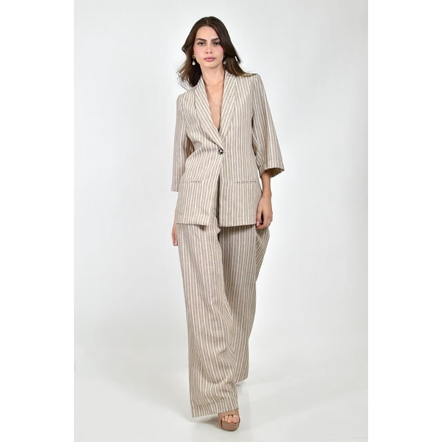 Conjunto a rayas manga 3/4 Roman Fashion /Juvenil, 827 (Beige) beige M