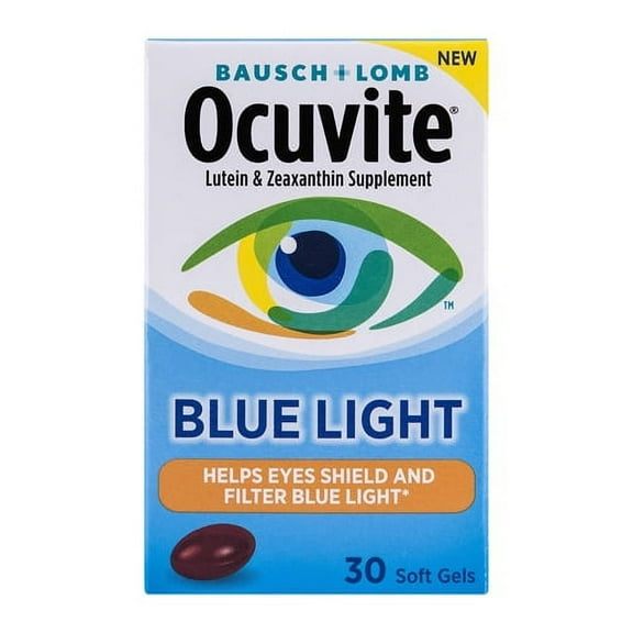 Bausch And Lomb Ocuvite Blue Light Lutein And Zeaxanthin Supplement Soft gels, 30 Ea, 2 Pack