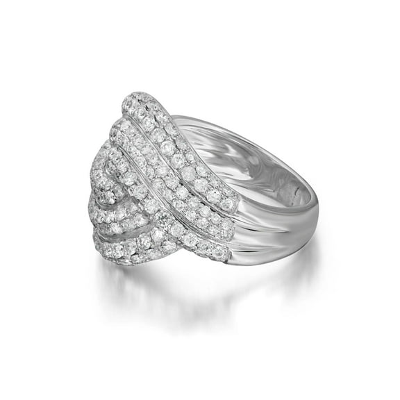 2.03Ctw Prong Set Round Cut Diamond Ladies Cocktail Ring 14K White Gold Size 7.5