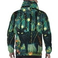 thumbnail image 7 of Rateoe Mystical Black Cat Fireflies Pattern Mens Hoodie, Pullover Hooded Sweatshirt, Kangaroo Pocket Hoodie Ideal for Daily Wear, Travel and Home-XX-Large, 7 of 7