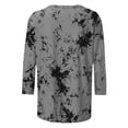 thumbnail image 5 of Qulqfy Womens Tops Cotton 3/4 Sleeve Fall Plus Size Tie Dye Raglan Gray Casual Dressy Scoop Neck Tshirts M, 5 of 5