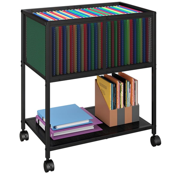 Archivador móvil Rolling File Cart Sbanmao con ruedas, color negro