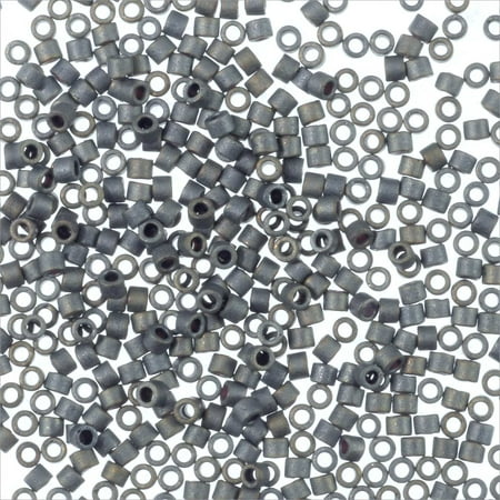 - Miyuki Delica Seed Bead 11/0 Matte Black AB (3 Gram Tube)