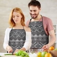 thumbnail image 5 of Black Pioneer Flower Geometric Striped Apron-Garden Aprons for Women with Pockets-Cotton Linen Waterproof Kitchen Cooking Gardening Aprons Adjustable for Kitchen,Cooking,BBQ and Salon 33x27 Inch, 5 of 7