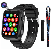 SHANNA 4G Kids Smartwatch (GPS) 1.83 inch Black Case with Sports Band