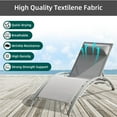 thumbnail image 3 of Pool Lounge Chairs Set of 3, Adjustable Aluminum Outdoor Chaise Lounge Chairs with Metal Side Table for Deck Lawn Poolside Backyard (Grey), 3 of 5