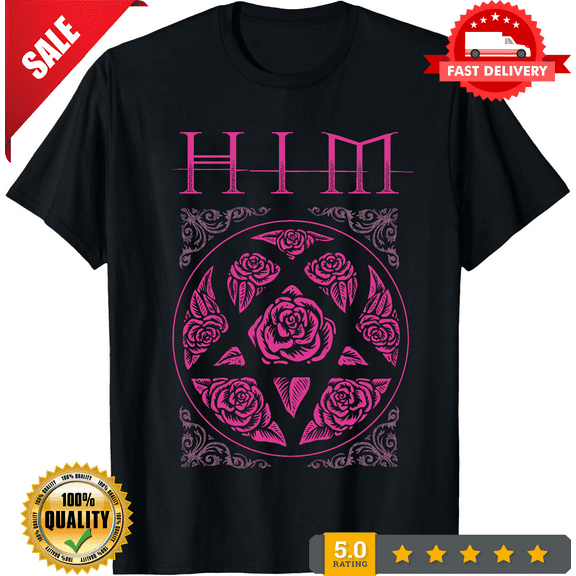 Him Band Tee Short Sleeve Cotton Men And Women Black T-Shirt, LIMITED EDITION-TH64056