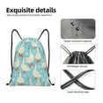thumbnail image 3 of Yiaed White Geese and Flower Print Drawstring Bags Drawstring Backpack Bulk String Back Pack Gym Sport Bag-Small, 3 of 5