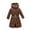 Coffee, variant on Girls Puffer Coat Mid Length Hooded Tunic Down Jacket Long Sleeve Thicken Warm Winter Overcoat with Pockets (12 Years, Wine)