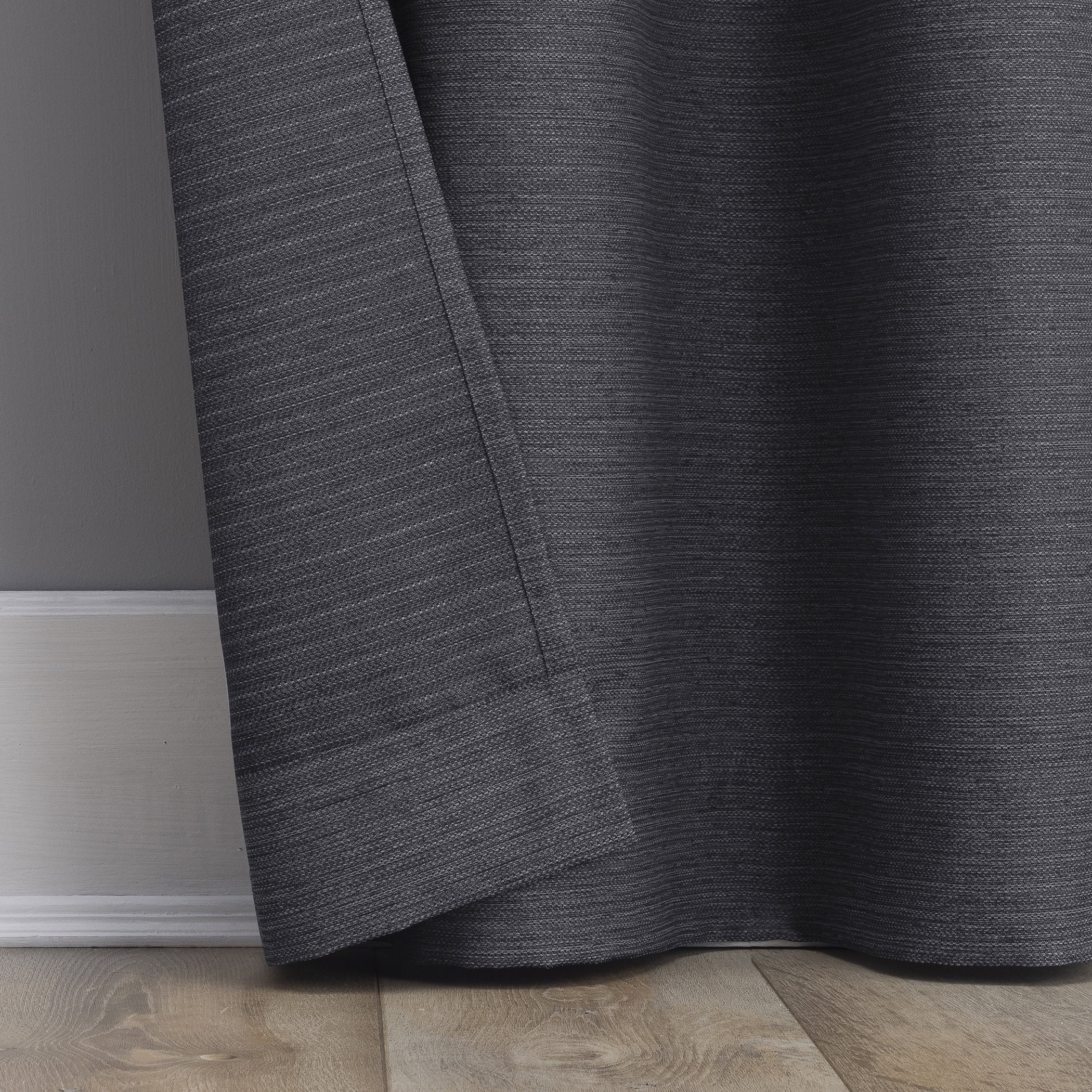 No. 918 Landon Textured Semi-Sheer Grommet Curtain Panel, 40"W X 84"L, Steel Gray
