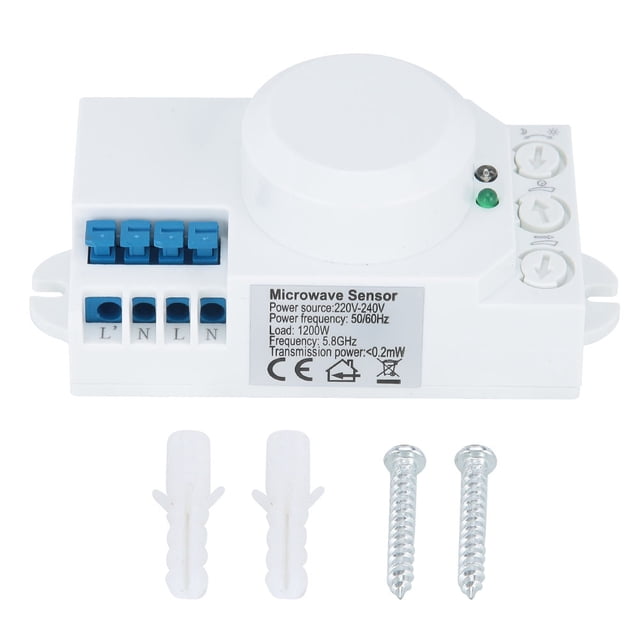 Sensor de radar de microondas de 5,8 GHz con detector automático de movimiento corporal y interruptor de luz CA -240 V