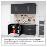 Prepac HangUps 30 Upper Wooden Garage Storage Cabinet in Black