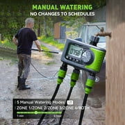RainPoint Garden Hose Timer, 4 Outlets Water Timer Programmable Sprinkler Timed Watering Controller System Faucet Timer for Lawn Yard, ITV405