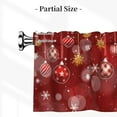 thumbnail image 3 of Christmas Valances for Windows 54"x18" Red Christmas Ball Ornaments Kitchen Curtains Xmas Winter Snowflake Sparkle Window Curtains Rod Pocket Valances for Holiday New Year Home Decor, 3 of 6