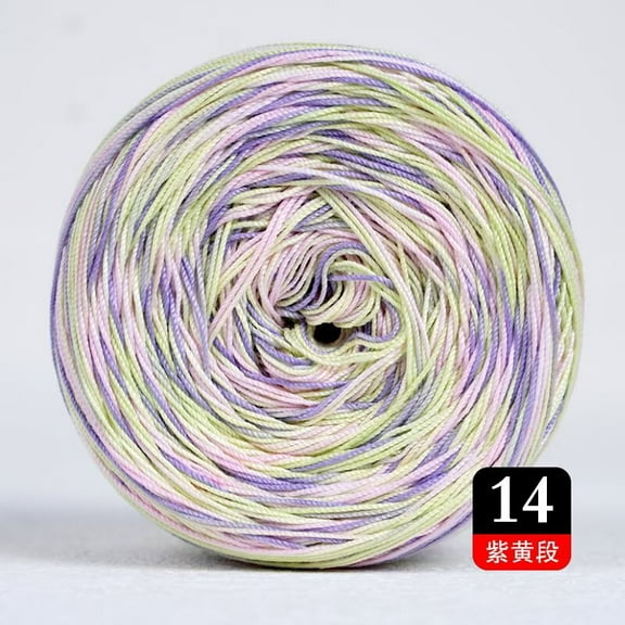 Namzi Soft Yarn for Crocheting - 1 roll Yarn Multicolor, Gradient Cotton Yarn, Ultra-Soft & Breathable, Ideal for Handcrafts, Yarn Category, Easy to Weave.Light purple yellow