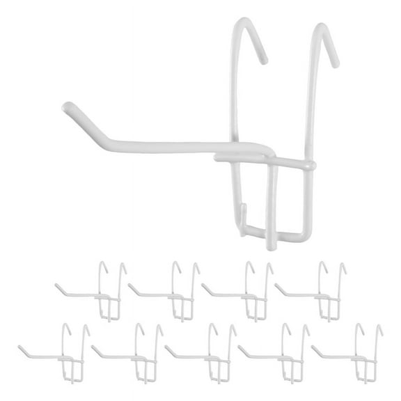 10 Pcs 3.9inch Long White Metal Store Grid Wall Bracket Display Hooks