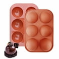 thumbnail image 1 of 2Pack - 6 Holes Silicone Molds for Chocolate Chocolate Bomb Mold-Baking Sphere Silicone Mold for Making Cake, Jelly, Pudding, Handmade Soap, Round Shape, 1 of 6