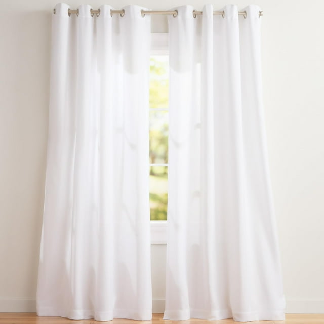 Par de paneles de cortinas Exclusive Home Loha Linen, color blanco invernal