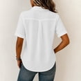 thumbnail image 6 of XuJwPNcy Button Down Shirts for Women Short Sleeve Thin Fashion Tops Loose Collar T Shirts Summer Casual Breathable Clothes, 6 of 6