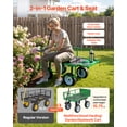 thumbnail image 3 of VEVOR Chariot de Jardin avec Siège, 500 Lb, Siège de Travail de Jardin en Acier Roulant avec Roues, Tabouret de Jardinage Robuste, avec Plateau à Outils et Poignée Réglable, Vert, 3 of 9
