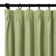 thumbnail image 3 of TWOPAGES Room Darkening Curtain Cotton Drape Pinch Pleat Curtain for Living Room, 1 Panel, 52"x84", Green Banana, 3 of 6