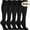 Black, variant on 5 Pairs Solid Black Compression Socks, Graduated Support Nylon Athletic Socks for Men and Women, Large, Black, Size L