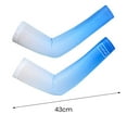 thumbnail image 6 of Mdesiwst 1 Pair Unisex Ice Silk Sleeves Thin Anti-UV Sun Protection Gradient Color Quick-drying Breathable High Elasticity Anti-slip Cycling Outdoor Fishing Cooling Arm Sleeves, 6 of 7
