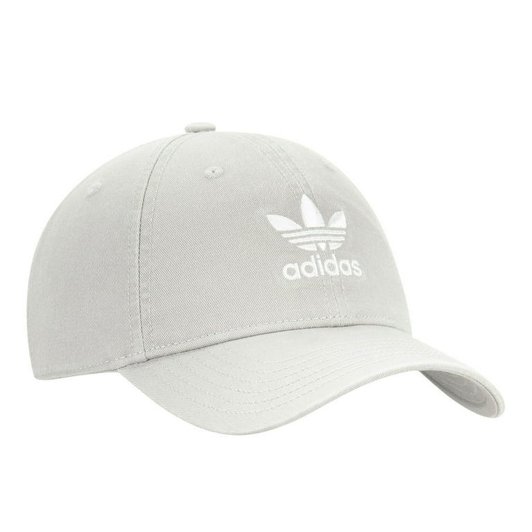 adidas Originals Men\'s Relaxed Fit Strapback Hat One Size Stone Grey/White