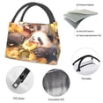 thumbnail image 4 of Yiaed Cute Panda Sunflower Print Lunch box lunch bag Portable Insulated Lunch Box for Women Men Cooler Tote Bag with Front Pocket for Work Picnic Travel, 4 of 6
