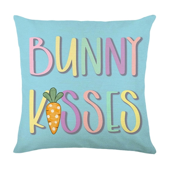 MXTPOV Happy Easter Pillow Covers, Cute Rabbits Colorful Pillow Covers for Couch Sofa, Easter Decorations, Decorative Throw Pillow Covers for Home Decor, 18x18inch
