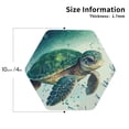 thumbnail image 2 of Naloa Watercolor Turtle1 Leather Coasters for Drinks, Durable Drink Coasters 4 Set for Tabletop Protection, Luxurious Home Décor and Housewarming Gift ( {designName})Hexagon, 2 of 6