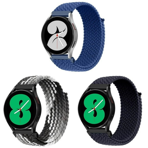 ALMNVO (1Pack/3Pack) 20mm 22mm Braided Bands for Samsung Galaxy Watch 4/5 44mm 40mm/Classic 46mm 42mm/Active 2 Nylon Sport Loop Velcro Wristband Strap for Samsung Watch 5 pro 45mm/3/Gear s3 frontier