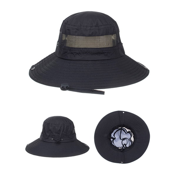 Sombreros De Protección Solar Gorro unisex anti-UV, transpirable, para pesca, senderismo, cómodo para jardín (negro)