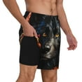 thumbnail image 2 of Fotbe Colorful Floral Black Dog Men’s Swim Trunks Quick Dry Swim Shorts Board Shorts with Mesh Lining-3X-Large, 2 of 9