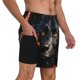 thumbnail image 2 of Fotbe Colorful Floral Black Dog Traje de Baño para Hombre – Shorts de Natación de Secado Rápido con Forro y Bolsillos-XX-Large, 2 of 6