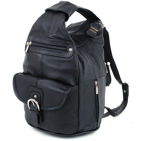 Womens Leather Backpack Purse Sling Shoulder Bag Handbag 3 in 1 Convertible New - 0