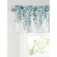 thumbnail image 6 of Valances for Windows Orange Blue Leaves Rod Pocket Cafe Window Treatments Valance Curtains for Kitchen Bathroom Laundry Basement Windows 60"x18", 6 of 9
