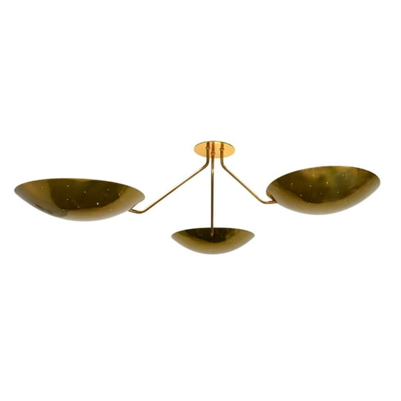 Stilnovo Style 3 Light Stilnovo Style Disk Shade Sputnik Chandelier Light Fixture