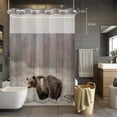 Bear No Hook Shower Curtain with Snap in Liner, Farmhouse Rustic ...