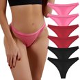 thumbnail image 4 of Seductiva Clearance Women Pantie Underpants Patchwork Color Underwear Panties Bikini Solid Womens Briefs Knickers Christmas Gift 6 Pieces Cotton Panties for Womens Stretch Panties, 4 of 8